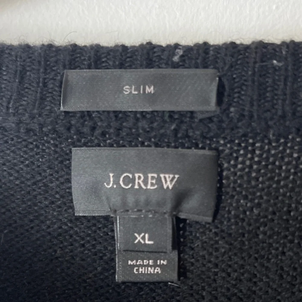 J.Crew Navy Blue Crewneck Merino Wool Sweater with Elbow Patches‎